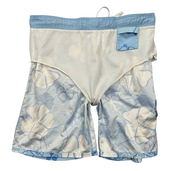 Duck Head Blue White Tropical Floral Print Board Shorts Swim Trunks Size XL - Picture 7 of 8